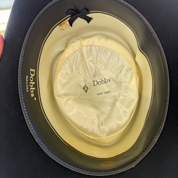 Dobbs Fifth Avenue Black Felt Fedora Hat With Ribbon Band & Bow - Picture 5 of 5